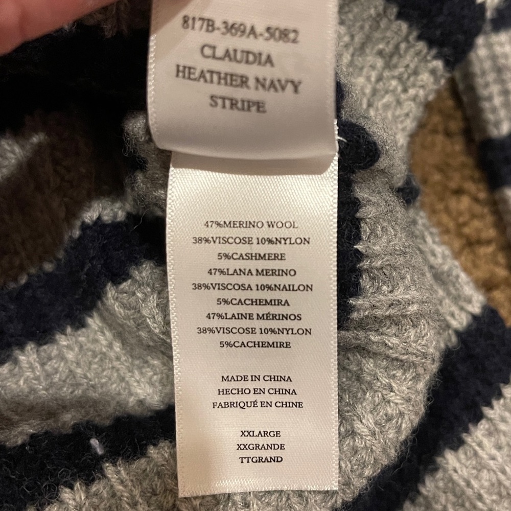 RAILS Claudia Mock Neck Striped Wool-blend Sweater - Picture 5 of 8
